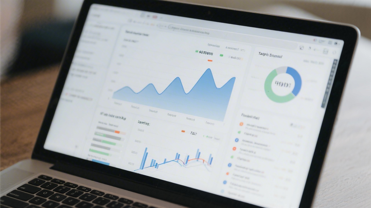 Close-up of a laptop displaying website analytics charts and traffic sources, representing measurement and reporting skills taught in digital marketing training workshops.